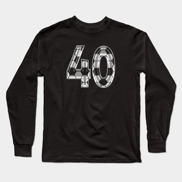 Soccer Number 40 Soccer Jersey #40 Soccer Mom Player Fan Long Sleeve T-Shirt by TeeCreations